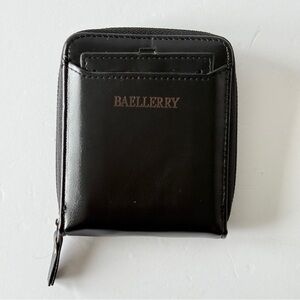 Baellerry Black Men's Wallet with Zipper Closure